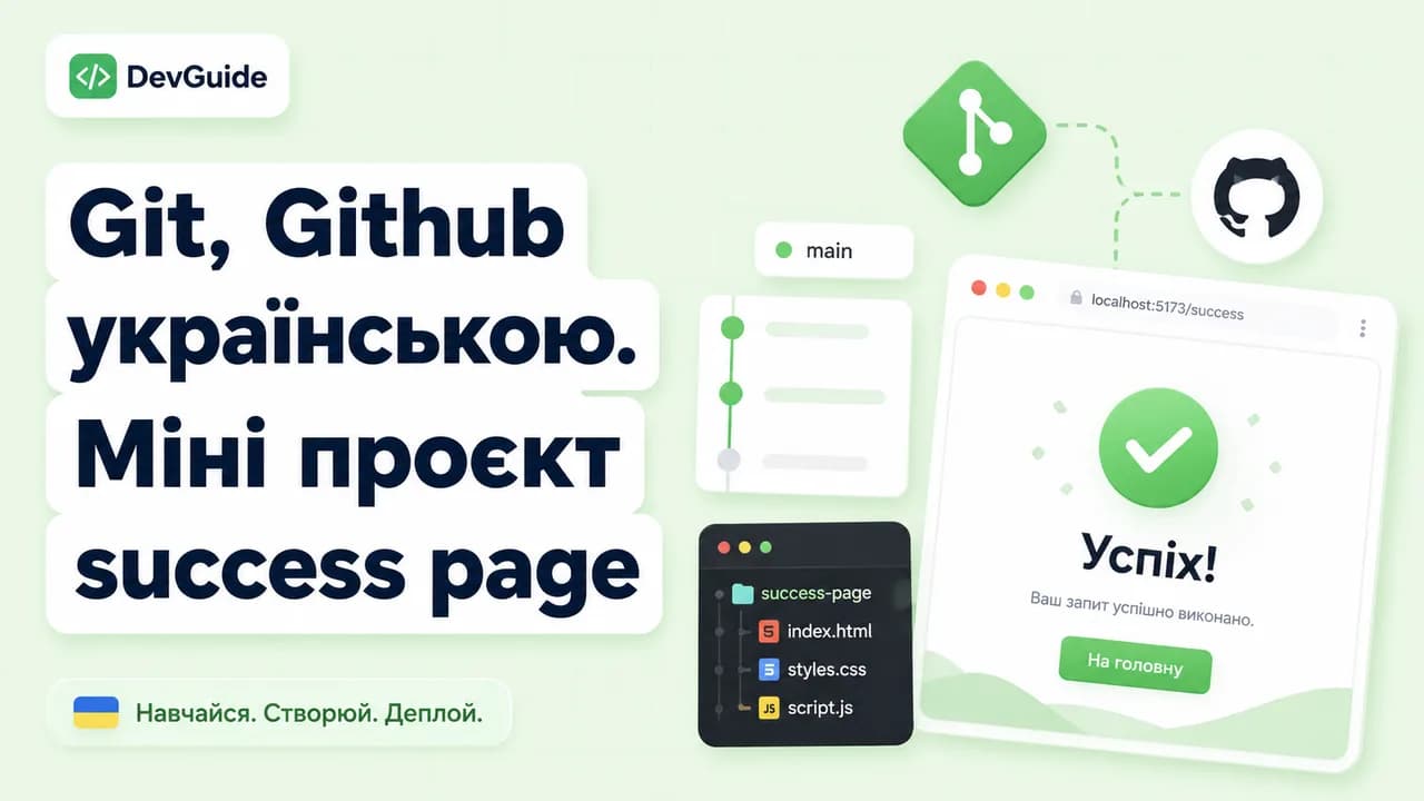 Git та GitHub українською: мініпроєкт Success Page